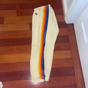 AVIATOR NATION 5 STRIPE SWEATPANTS - VINTAGE WHITE